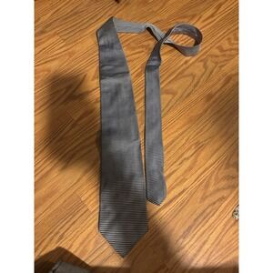 Bigli Due Made in Italy 100% Silk Tie Blue Silver Stripe Necktie